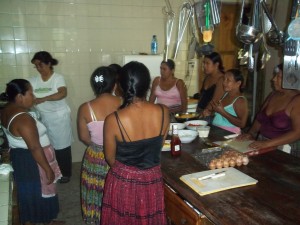 Mayan village Women receiving a cooking class