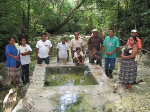 Area where mountain stream water is channeled into village water system