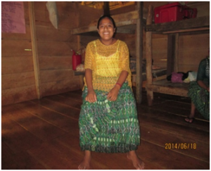 Carmelina in her dorm room