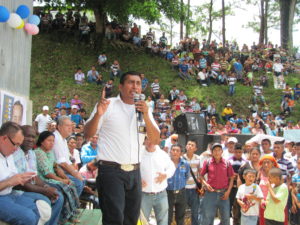) Luis at a campaign rally. By supporting voices of change, like Luis, you help to provide long term change to Guatemala. There are many good, dedicated Guatemalans desperate for change – but they need support and encouragement, in order to be successful.