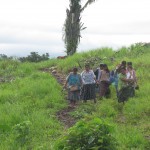 Coming down a hill - Mayan Q'eqchi' women