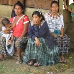 They made it - some of the Mayan Q'eqchi' group relaxing after arriving at party